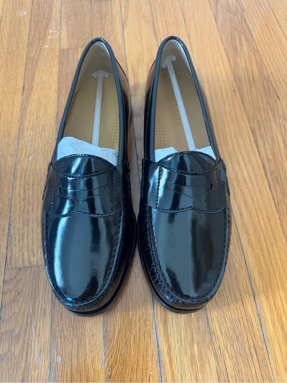 COLE HAAN MEN’S DRESS PENNY LOAFERS (Black, 10D)